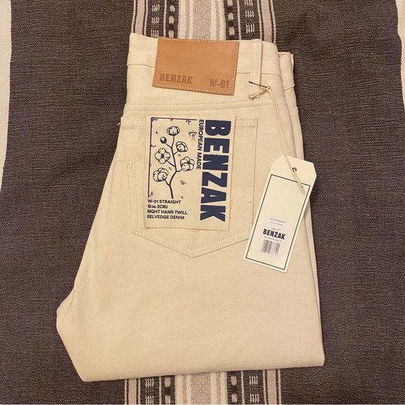 Benzak Denim W-01 Straight 12oz Ecru Selvedge Size 27 NWT - Picture 1 of 9